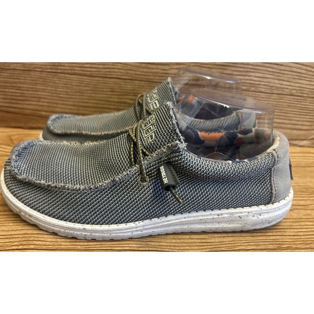 Hey Dude Wally Sox Shoes Gray Black Size 8 Mens Loafers‎